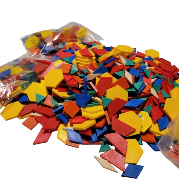 900 Plastic Pattern Blocks Math Manipulatives Shapes Geometry Homeschool Teacher - Picture 11 of 16